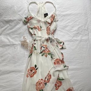 High low pink rose print dress